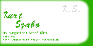 kurt szabo business card